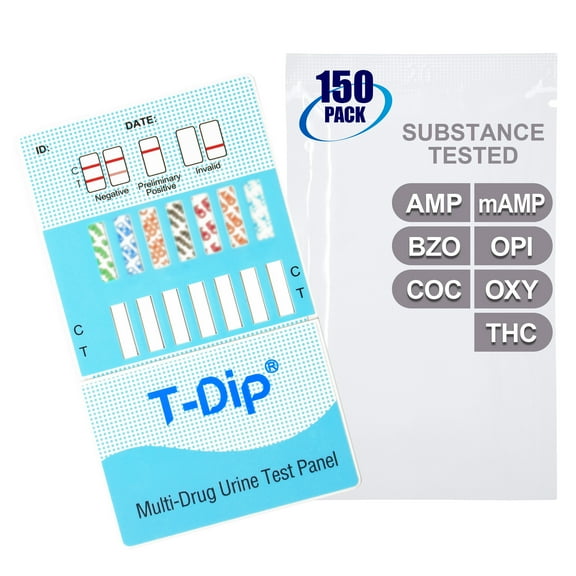 Mintegrity [150pk] - 7-Panel Dip Card Instant Urine Drug Test - (AMP/BZO/COC/mAMP/OPI/OXY/THC) #MT-WDOA-274