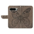 thumbnail image 6 of Dteck Pattern Case for Google Pixel 9 Pro,Magnetic Leather Butterfly Floral Embossed Flip Case Card Slots Wallet Stand Cover with Wrist Strap for Google Pixel 9 Pro,Grey, 6 of 7