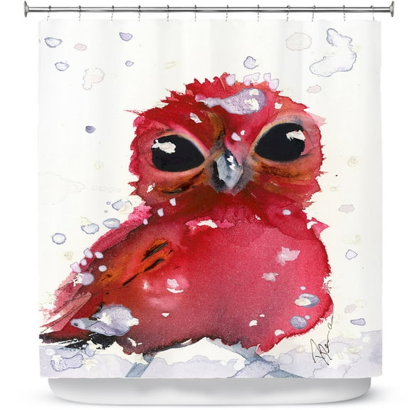 Shower Curtains 70" x 93" from DiaNoche Designs by Dawn Derman - Christmas Finch