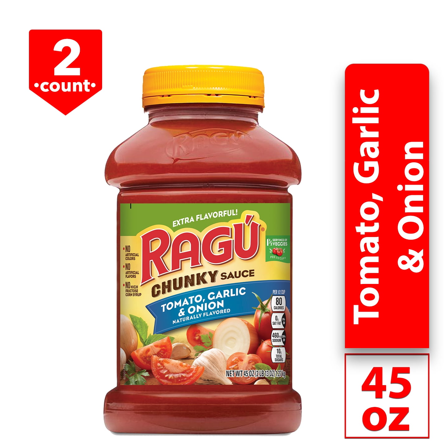 2 Pack Ragu Chunky Garden Combination Pasta Sauce 45 Oz Walmart Com