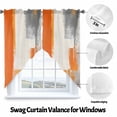 thumbnail image 3 of Orange Gray Swag Curtain Valance for Windows, Geometric Graffiti Color Block Abstract Modern Window Treatments Short Swag Topper for Kitchen Windows Bathroom Bedroom, 28"x36", 3 of 8