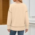 thumbnail image 5 of Ahdbta Womens Casual Crewneck Sweatshirts Long Sleeve Oversized Trendy Contrast Stitching Fall Pullover Tops Side Slit Sweatshirt, 5 of 9