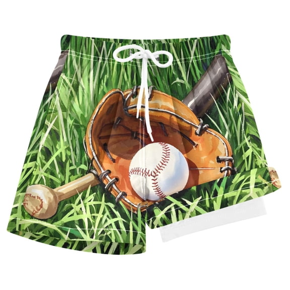 joogoo Baseball on Grass Boys Swim Trunks Beach Swimsuit Shorts Boxer 8Y