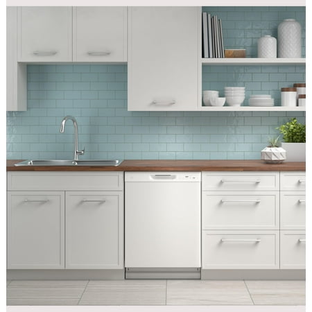GE - Front Control Built-In Dishwasher with 55 dBA - White
