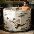 thumbnail image 4 of Japceit Foldable Portable Bathtub Soaking Tub, Thickened Spa Shower Bucket with Insulated Walls, Space Saving Bathing Basin for Adult Home Bathroom Relaxation Soak, 4 of 8