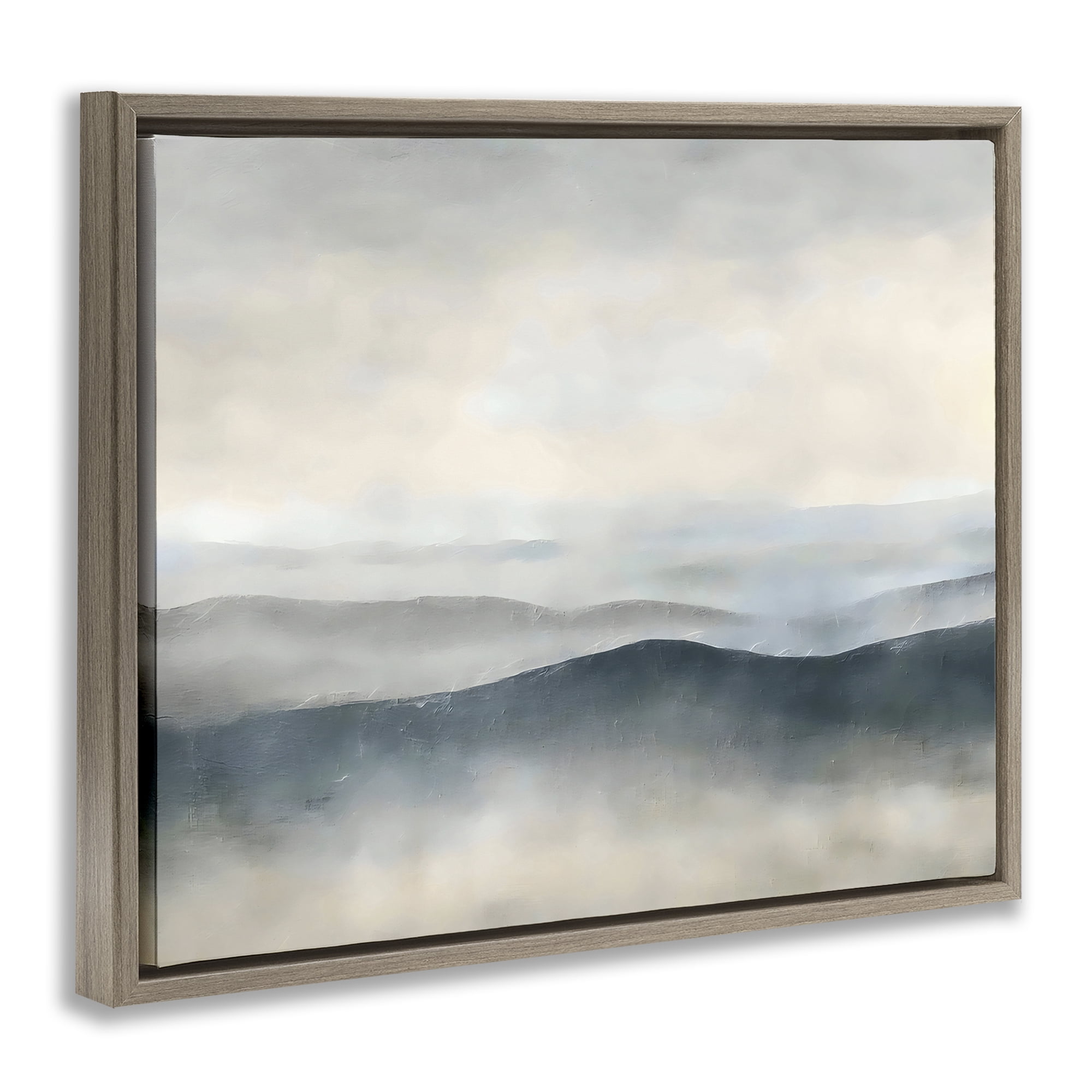 Stupell Industries Muted Horizon Serenity Brown Framed Floater Canvas Wall Art, design by Riley B