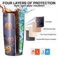 thumbnail image 7 of 20oz Tumblers Magical Pumpkin Castle Halloween Pattern Stainless Steel Vacuum Insulated Double Wall Travel Tumbler Cups Mug with Lid and Straw,Cleaning Brush for Cold & Hot Drinks, 7 of 7