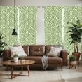 thumbnail image 2 of Ambesonne Green and White Window Curtains, Artichoke Pattern, Each 28" W x 95" L, White and Green, 2 of 5