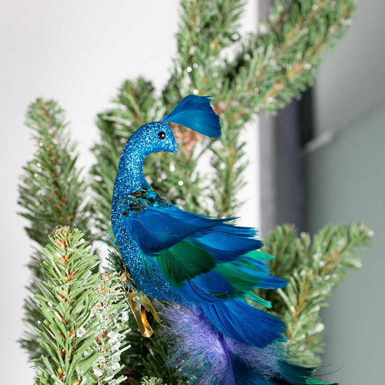  Christmas Concepts® 20cm Peacock Decoration with Jewelled Tail  - Luxury Christmas Tree Decorations (Midnight Blue Sequins, Pack of 4) :  Home & Kitchen