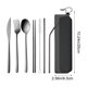 thumbnail image 3 of Juego de Cubiertos Portátiles de Acero Inoxidable de 7 Piezas con Palillos, Cuchara, Cuchillo, Tenedor y Pajita, con Estuche de Almacenamiento, para Acampar Al Aire Libre., 3 of 6