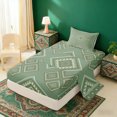 thumbnail image 3 of Erosebridal Aztec Aesthetic Twin Sheet Sets, Green Bedding, 3pcs 1 Flat Sheet, 1 Fitted Sheet and 1 Pillowcase, 3 of 5
