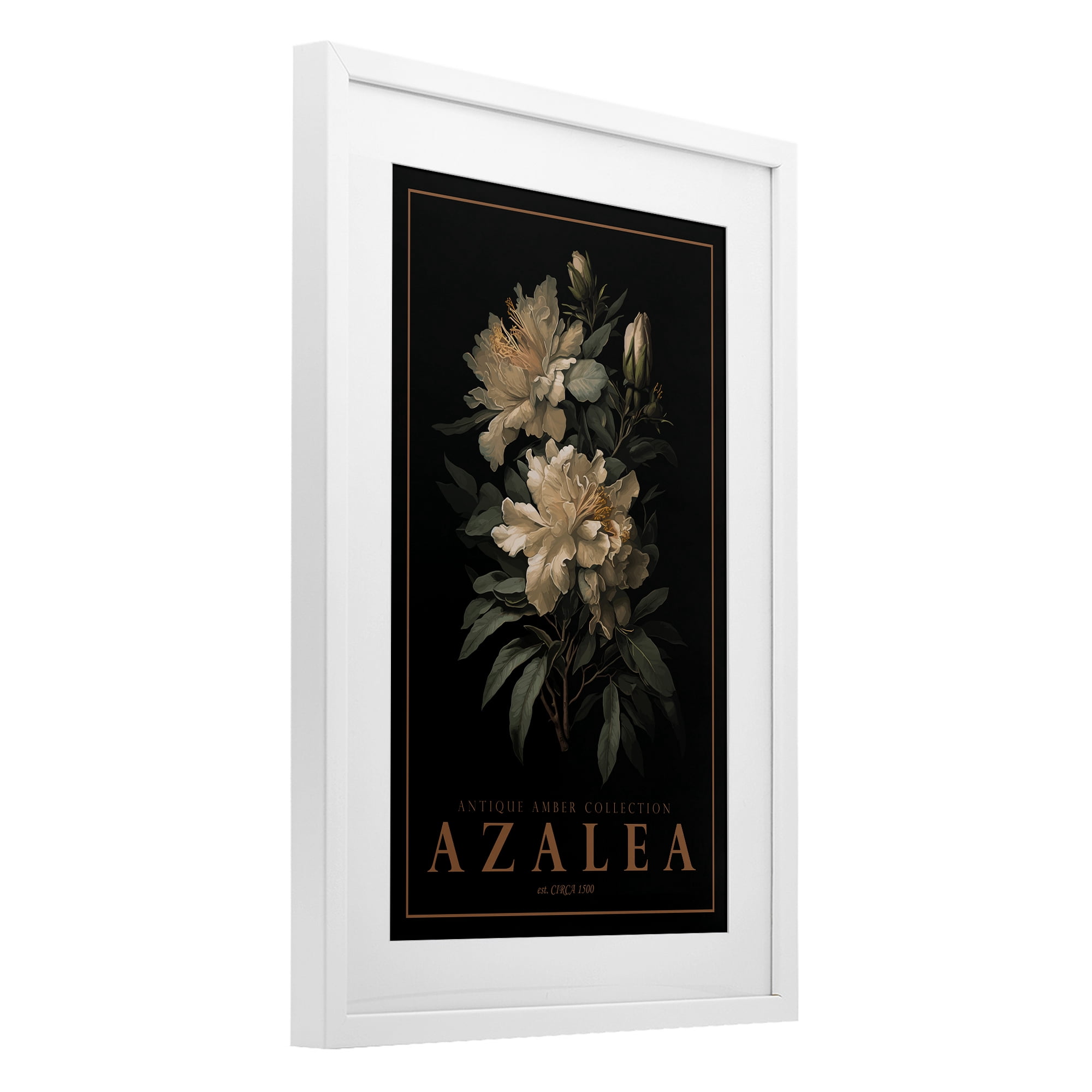 Stupell Industries Antique Azalea Light White Framed Print Under Glass, design by Chris Giampietro