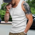 thumbnail image 2 of Afdoent Mens Casual Tank Tops Men's Summer Solid Color Slim Fit Sleeveless Thread Vest T Shirt Casual Outdoor Wear Base Shirt Men Streetwear, 2 of 9