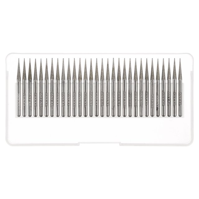 Brocas Unique Bargains Diamante Esmerilado Rebabas 3mm Punta Tipo Cabeza Montado Punto 1/8