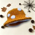 thumbnail image 2 of OOOUM Adult Mushroom Design Crochet Bucket Hat Handmade Knit Foldable Hat Soft Warm Outdoor Travel Sun Hat For Women Men Yellow, 2 of 4