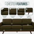 thumbnail image 6 of LeisureMod Chester Modern Faux Leather Sofa in Green Leather, 6 of 11