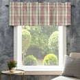 thumbnail image 4 of Buffalo Plaid Farmhouse Short Window Curtain Valances, Farmhouse Red Green Beige Check Gingham Rod Pocket Kitchen Valances for Living Room Bedroom Bathroom Cafe 54" x 18", 4 of 8