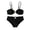 Black, variant on Ticikt Women 2 Piece Bikini Sets Seashell Ring Swimsuit High Waisted Cutout 2026 Beach Summer Swim Bathing Suits,Color:Black,L