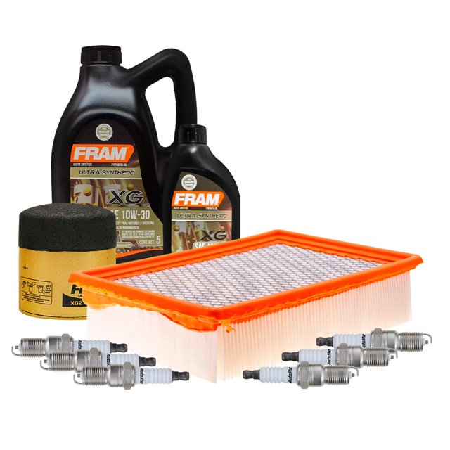 Kit De Afinación Con Aceite 10W30 Sintético, Bujías Cobre, Filtro De Aire Y Filtro Para Aceite Sintético 10 Piezas Compatible con Ford Taurus V6 3.0L DE 2000 A 2005