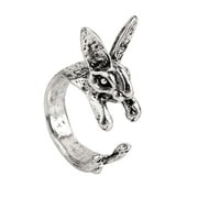 NUOKO Bunny Rings Animal HippieHandmade VintageC Rabbit Adjustable Rings