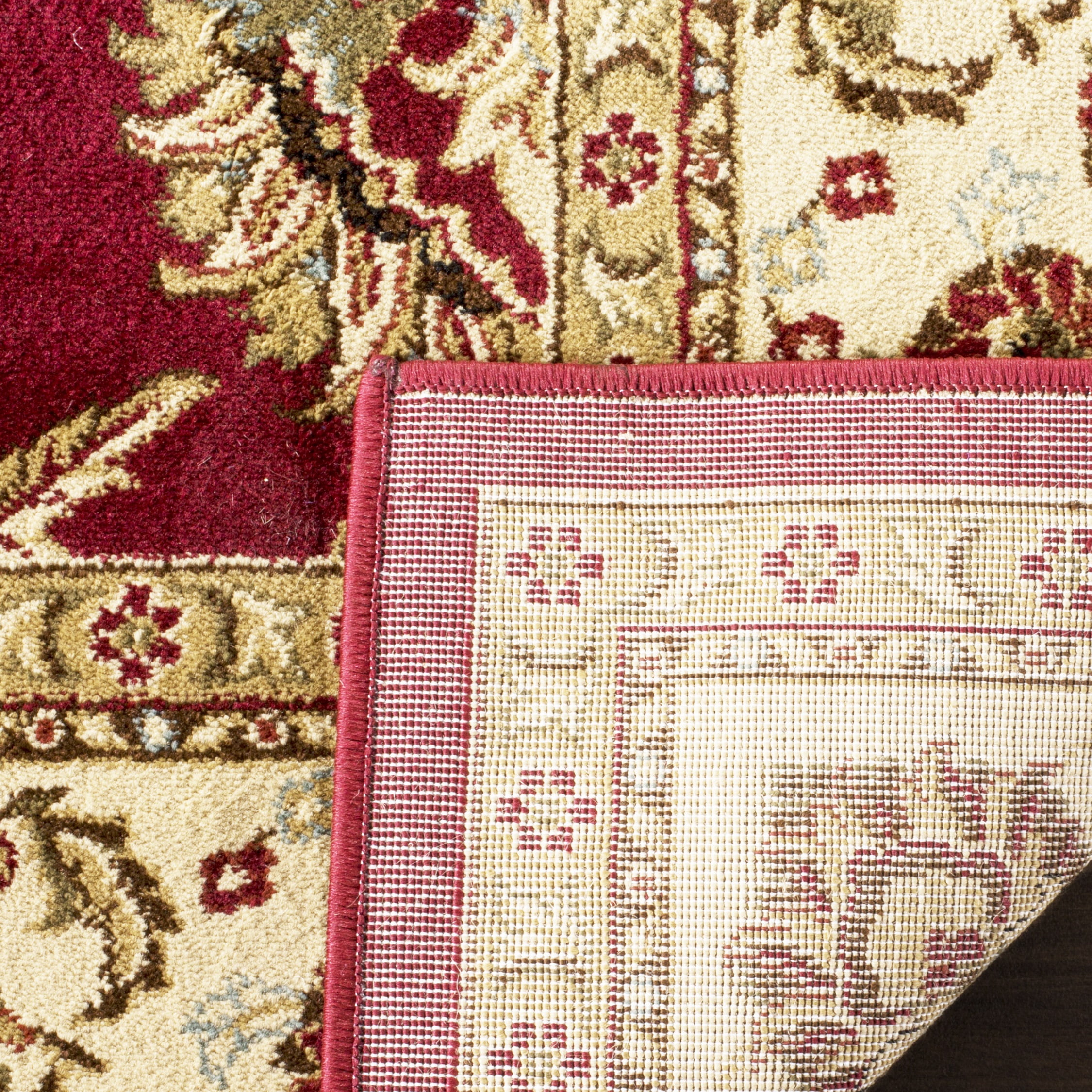 SAFAVIEH Lyndhurst Miah Floral Border Area Rug, Red/Ivory, 3'3" x 5'3"