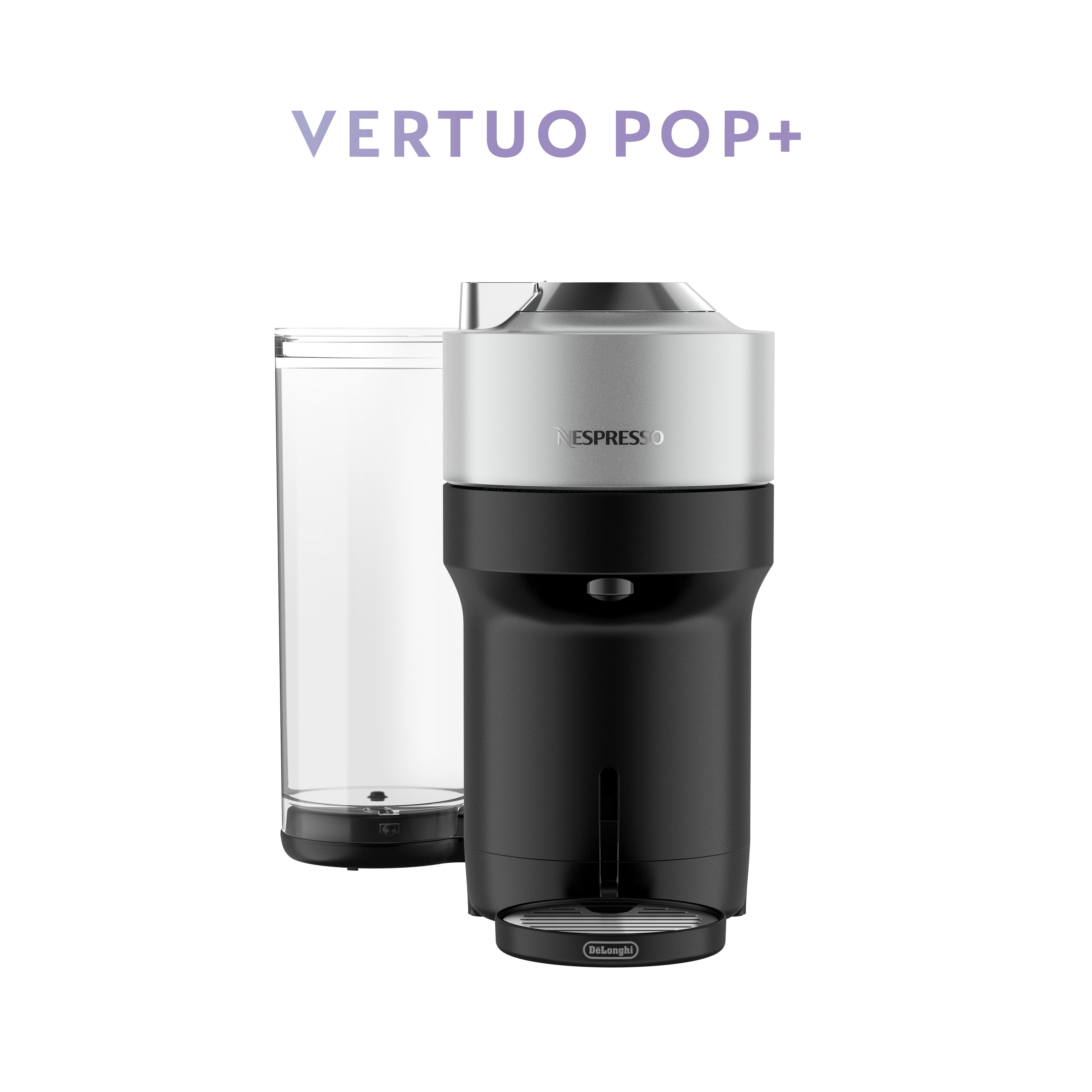 Nespresso Vertuo Pop+ Deluxe Coffee and Espresso Machine by De'Longhi, Silver, 6 cup sizes