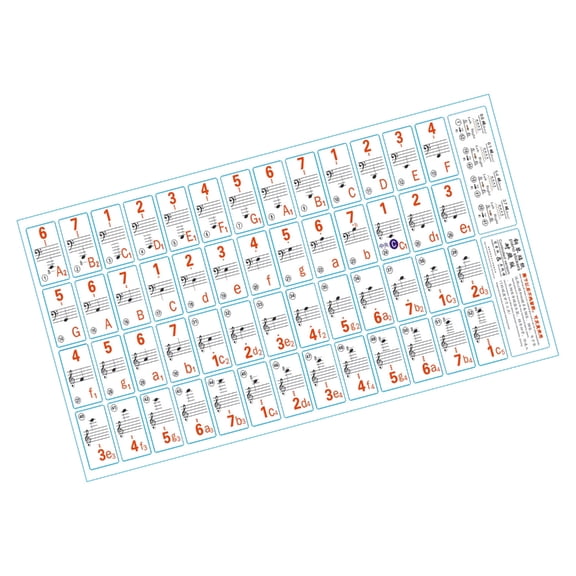 Piano Key Labels 88/61/54/49/37 Keys Piano Keyboard Stickers for Children