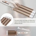 thumbnail image 5 of Hair Curling Iron, 3 Barrel Curling Iron Wand, 1 inch Ceramic Tourmaline Triple Barrels, 5 Adjustable Temperature Hair Crimper, Hair Waving Styling Tools for Women Girls, Gift for Mother's Day(Gold), 5 of 8