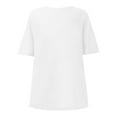 thumbnail image 4 of T Shirts For Women Fashion Tees Tops Summer Bow Print Casual Short Sleeve Oversize Y2k Clothes White 3XL, 4 of 7