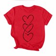 thumbnail image 5 of Xuyuer Valentines Shirts for Women Love Heart Tshirt Cute Graphic Tee Tops Women's Printed Round Neck Short Sleeved Casual T-shirt Short Sleeved Top Short Sleeve Valentines, 5 of 5