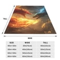 thumbnail image 3 of Honeii Red And Blue Fire Dragon B Print Fleece Blanket - Throw Blanket for Bed, Sofa, Couch, Camping, and Travel , Microplush Ultra Soft Warm Blanket-60"x50", 3 of 7