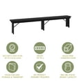 thumbnail image 4 of Merrick Lane Tinsley 8' x 12" Black Wash Solid Pine Folding Farmhouse Style Bench, Rustic Pinewood Folding Dining Bench with Locking X-Legs, 4 of 10