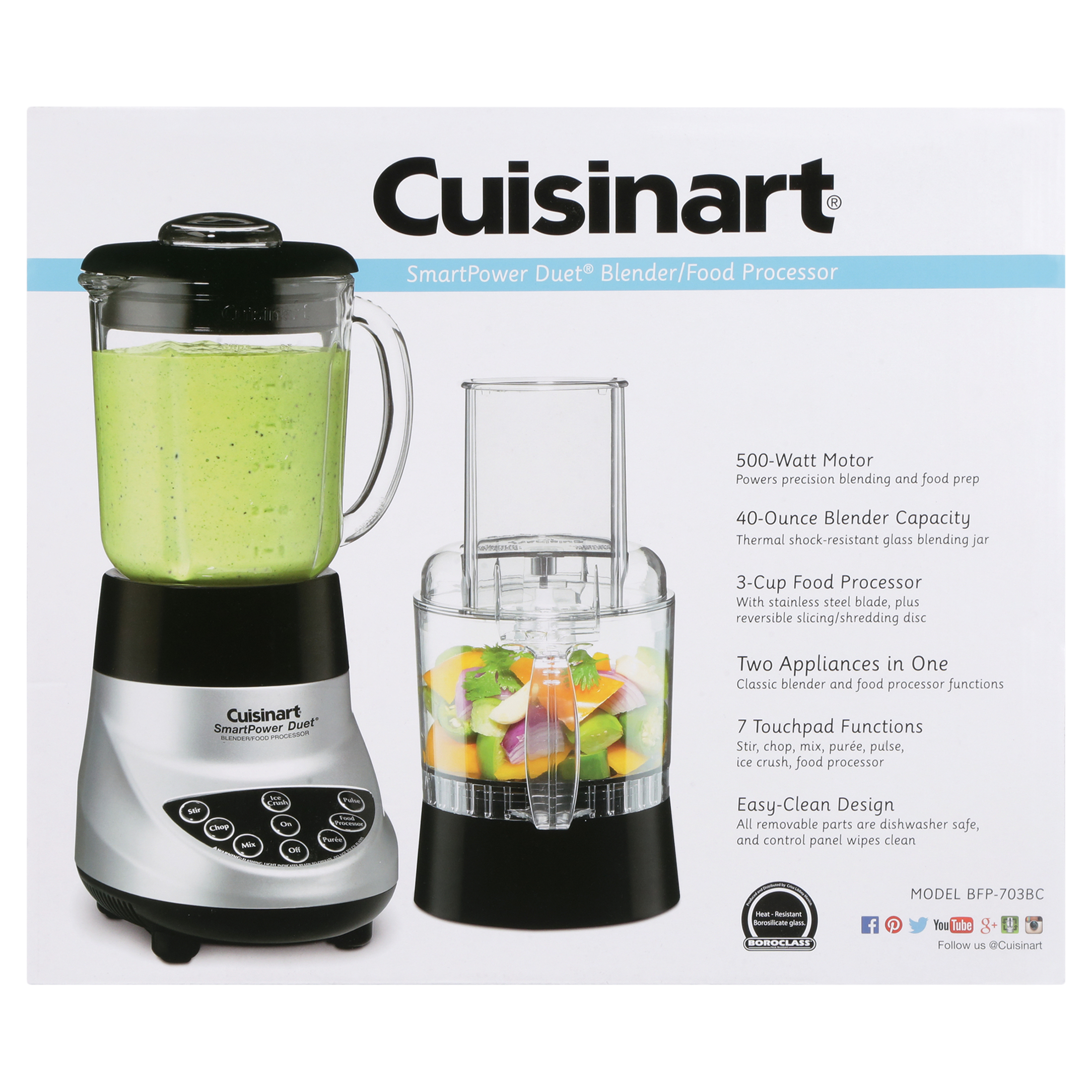 Cuisinart Smartpower Duet /Food Processor 7 Speed Blender Brushed