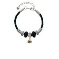 thumbnail image 2 of Delight Jewelry Silvertone Mini Bumble Bee Grandmother Celtic Knot Leather Bead Bracelet, 7"+2" Extender, 2 of 4