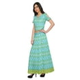 thumbnail image 3 of Moomaya Printed Cold Shoulder Cotton Crop Top Skirt Set Party Wear Ethnic Set, 3 of 6