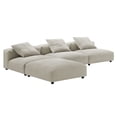 thumbnail image 3 of Modway Solace 4-Piece Modular Upholstered Fabric Sectional Sofa in Linen, 3 of 10