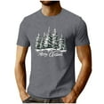 thumbnail image 3 of Feancey Merry Christmas Tree Tshirt for Men Holiday Casual Short Sleeve Crewneck Pullover Tees Fashion Xmas Party T-Shirts Gifts for Dad Gray L, 3 of 6