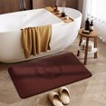 thumbnail image 3 of PureCasa Polyester Water Absorbent Quick Drying Shower Rug for Bathroom Toilet, Household Plain Non-Slip Bath Rug Floor Mats for Entrance Bedroom, Solid Color, Deer Embossed, 1PC, 16"x24", Brown, 3 of 7