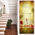 thumbnail image 1 of Red Poppies on Grunge Background - Floral Canvas Art Print, 1 of 3