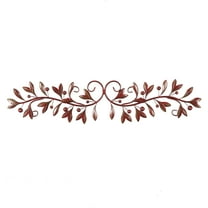DecMode Red Metal Leaf Long Horizontal Vine Home Wall Decor, 48" x 1" x 9"