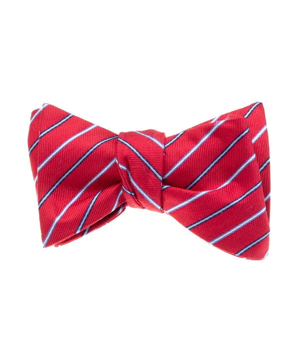 Red Pin Stripe Silk Bow Tie