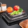 thumbnail image 4 of Premium Rectangular Stainless Steel Oil-Draining Tray Set: 430 Plate with 304 Rack, Medium Size – Rust-Resistant, Multi-Purpose for Frying, Grilling, Fruit Serving; Ideal for Home, Outdoor,, 4 of 6