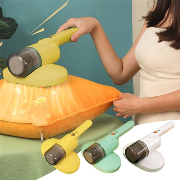Bed Vacuum Cleaner, 10000pa Strong Suction and Low Noise, UV Light, Washable HEPA Filter for Deep Clean, Handheld Vacuum for Clean Up Bed, Mattress Vacuum Corded, Sofas, Pet Hair and Carpets, Yellow