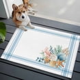 thumbnail image 3 of Area Rug 2 x 3 Ft, Blue Coastal Indoor Accent Bathroom Rugs for Kitchen/Laundry Room, Nautical Starfish Eucalyptus Leaf Coral Striped Washable Non-Slip Runner Floor Mat for Entryway, Living Room, 3 of 8