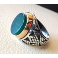thumbnail image 4 of Green Onyx Mans Ring, Natural Green Onyx, December Birthstone, Silver Jewelry, 925 Silver Ring, Birthday Gift, Heavy Mens Ring, Arabic Design, Ottoman Style Ring, Christmas, Turkey Mens Signet Ring, 4 of 6