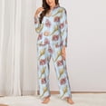 thumbnail image 2 of Pajama Sets for Women 2 Pcs, Conch Shell No.J97 Button Down Long Sleeve Sleepwear Lounge PJ Sets, 2 of 6