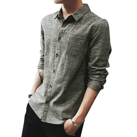 shirt shirts formal slim tops casual sleeve button smart incerun