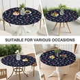 thumbnail image 7 of Round Fitted Tablecloth with Elastic Edges Fits 45"-52" Round Tables Pioneer Colorful Floral Waterproof Table Cover Washable Indoor and Outdoor for Party Kitchen Dinner Banquet Patio Picnic, 7 of 7