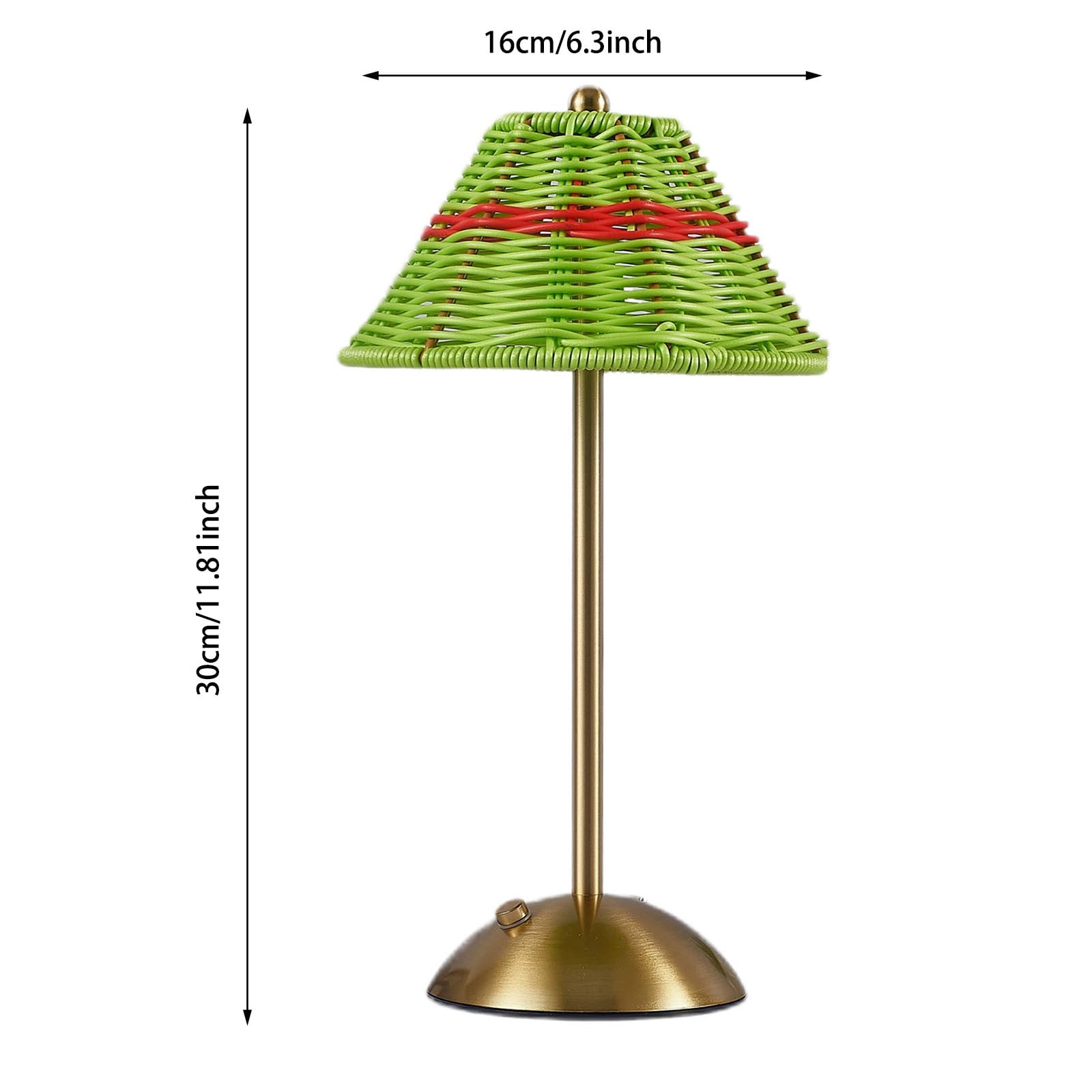 Rechargeable Boho Rattan Table Lamp - Cordless Wicker Night Light, 3 Color Dimmable Touch Control for Bedroom, Living Room, Outdoor Decor (Bamboo Desk Lamp)