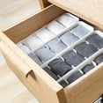 thumbnail image 2 of Fiudx Organizador de Almacenamiento de Plástico con 5 Compartimentos, Solución Multiusos, Ahorra Espacio para Ropa Interior, Calcetines, Cosméticos, Toallas y Oficina En Casa. Blanco, 27 X 9 X 5,8 Cm, 2 of 5
